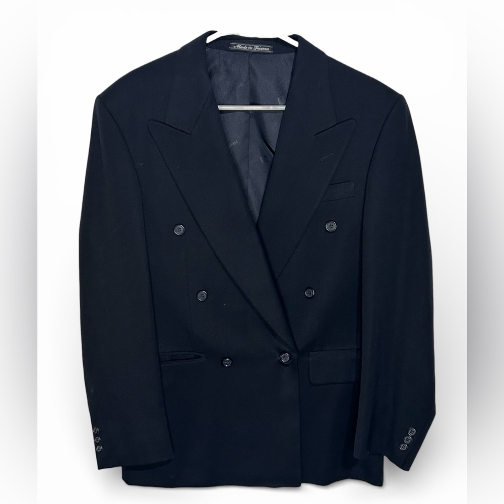 Pierre Balmain Navy Double-Breasted Blazer